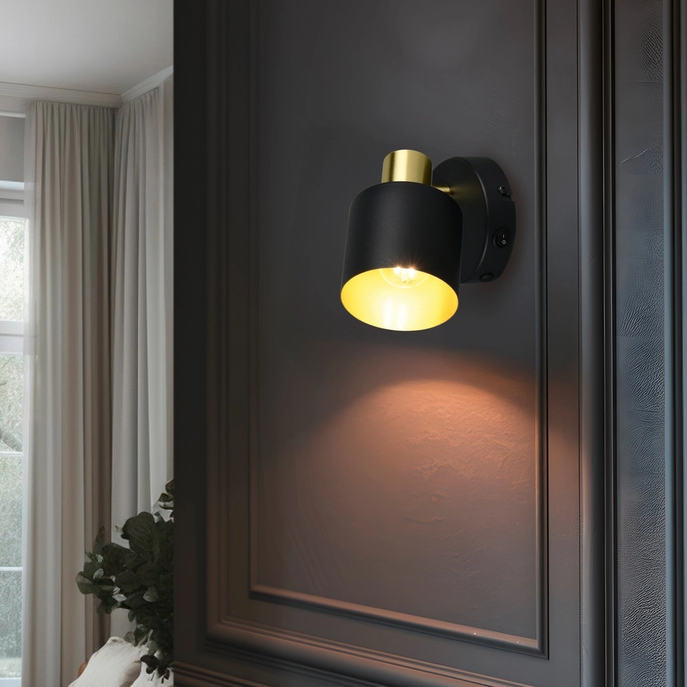 Wandstrahler Eva schwarz mit gold Trio 4017807654646