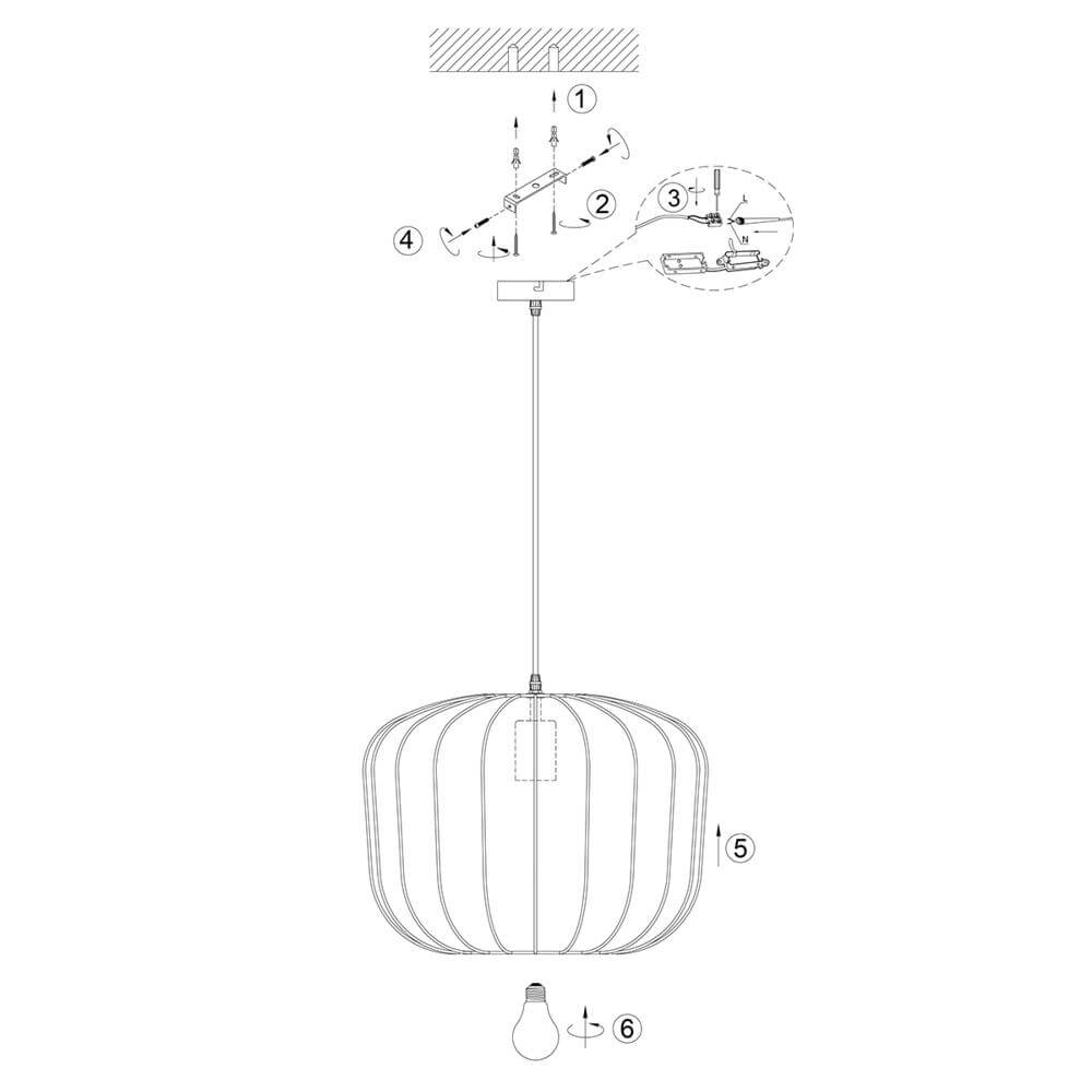 Böhmische Pendelleuchte Sable Ø 55cm Steinhauer 8712746177909
