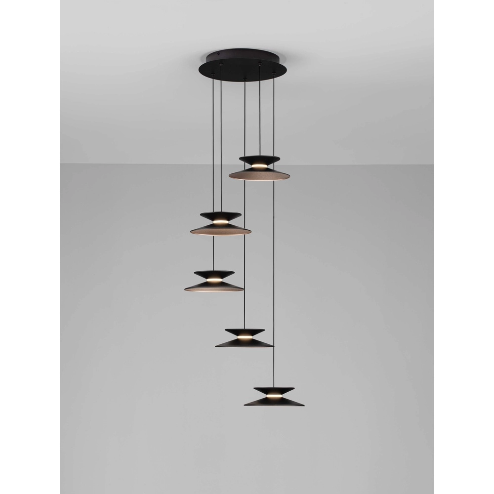 Design-Pendelleuchte Morfi 5-flammig schwarz