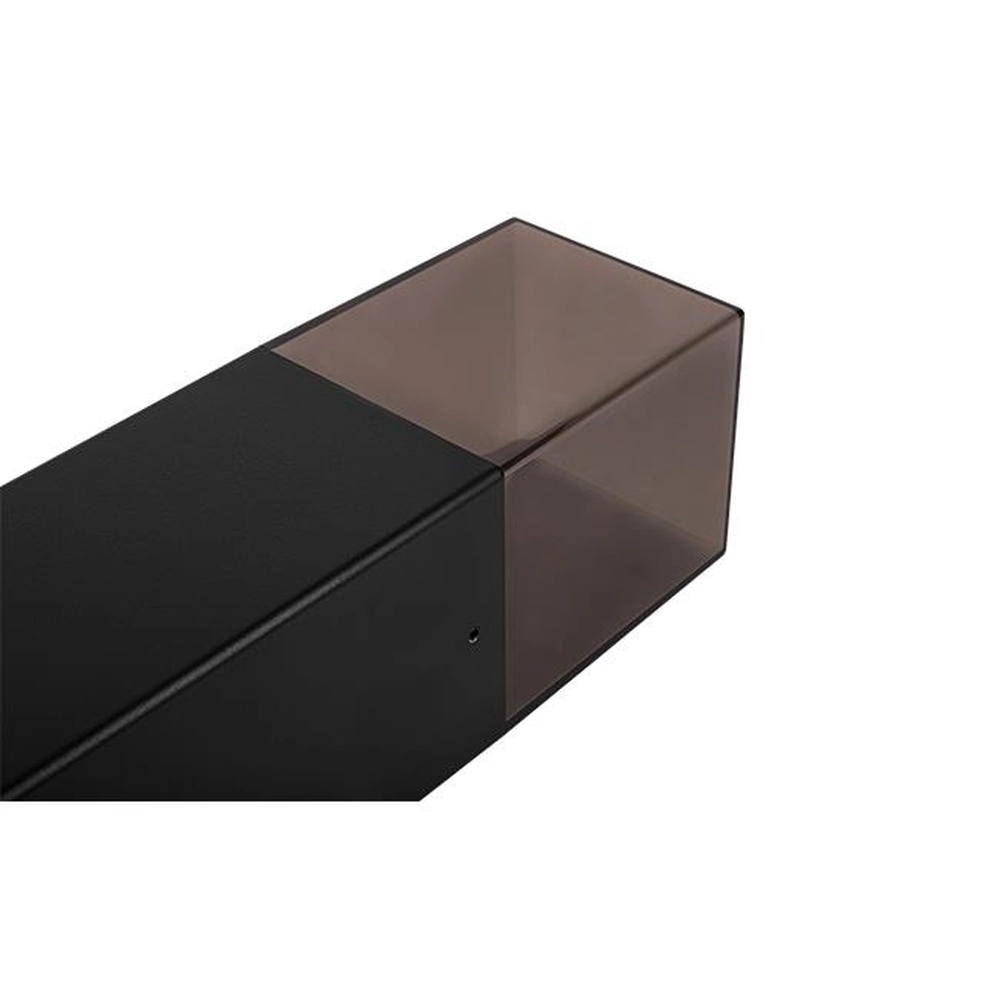 Moderne Gartenlampe Denver Schwarz mit Rauchglas 60 cm Lyora 5904703019602