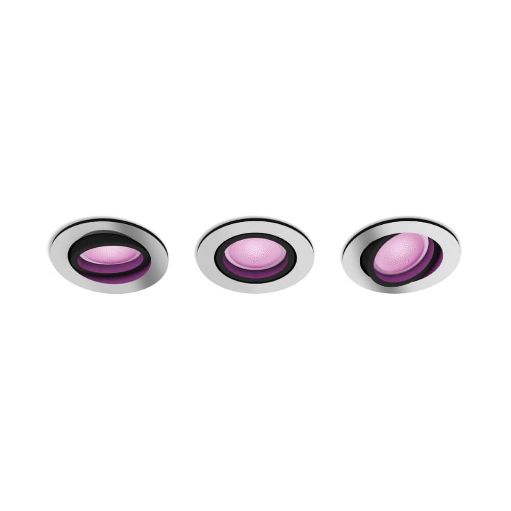 Einbaustrahler Hue Centura - White and Color 3er-Set silbergrau Philips 8720169318854