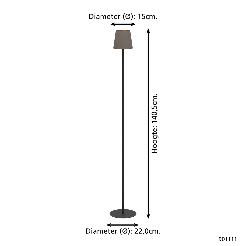 Stehlampe Fiorana 140 cm – Schwarz Eglo 9008606306916