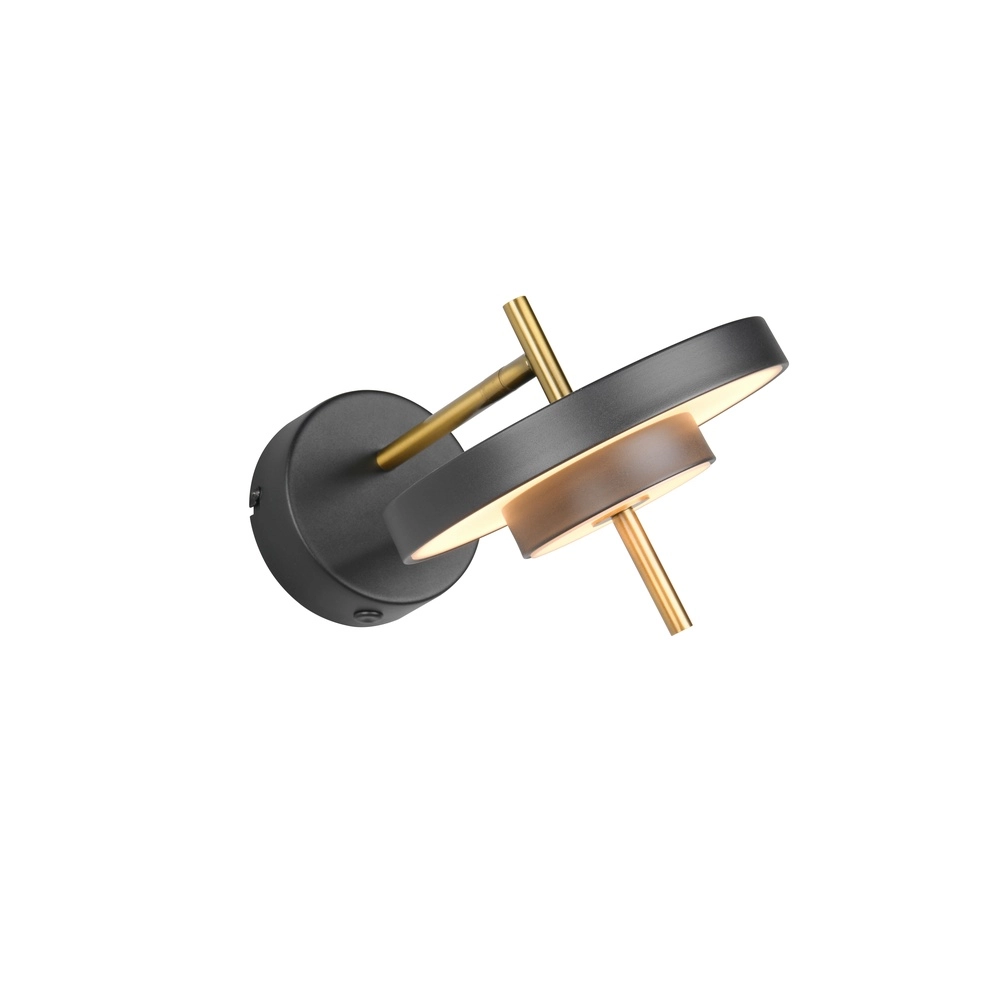 Moderne Wandleuchte Keaton schwarz mit gold Trio 4017807655742