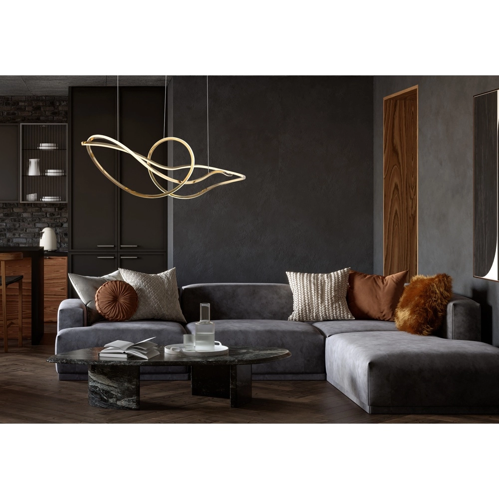 Goldene Pendellampe Iduna Moderne Zeit Globo 9007371507429