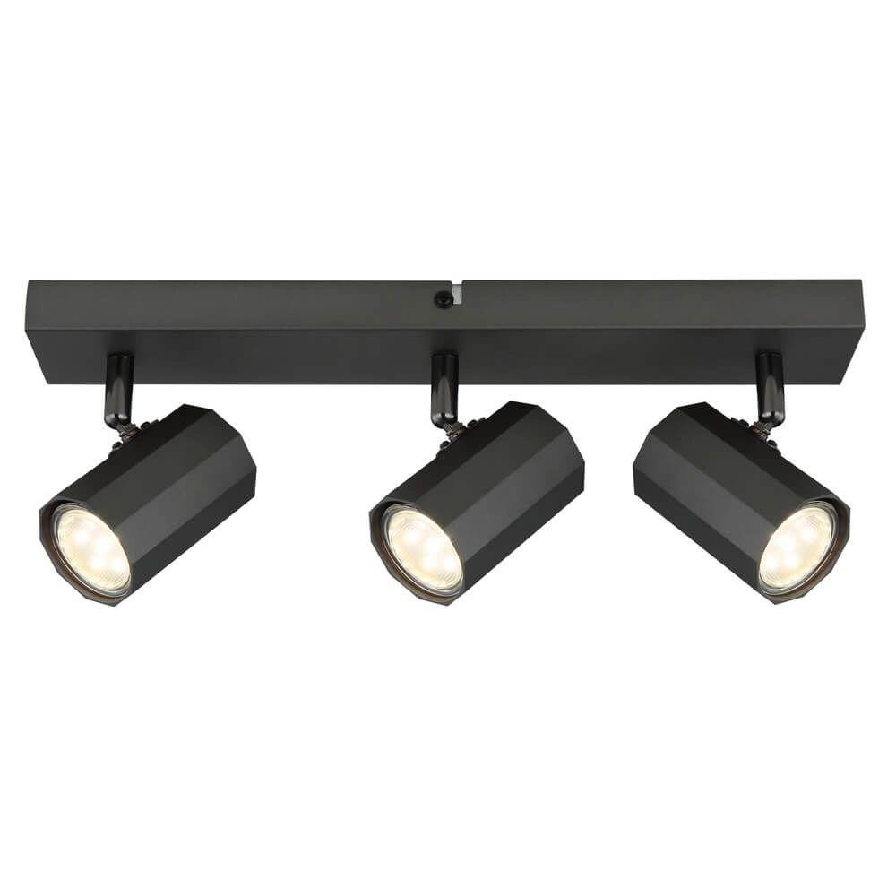 Graue Deckenleuchte James 3-flammig Globo 9007371447848