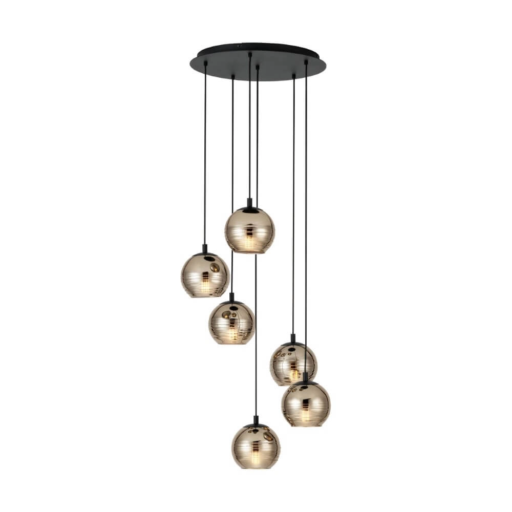Hängelampe 6 Lichter Lemorieta Schwarz