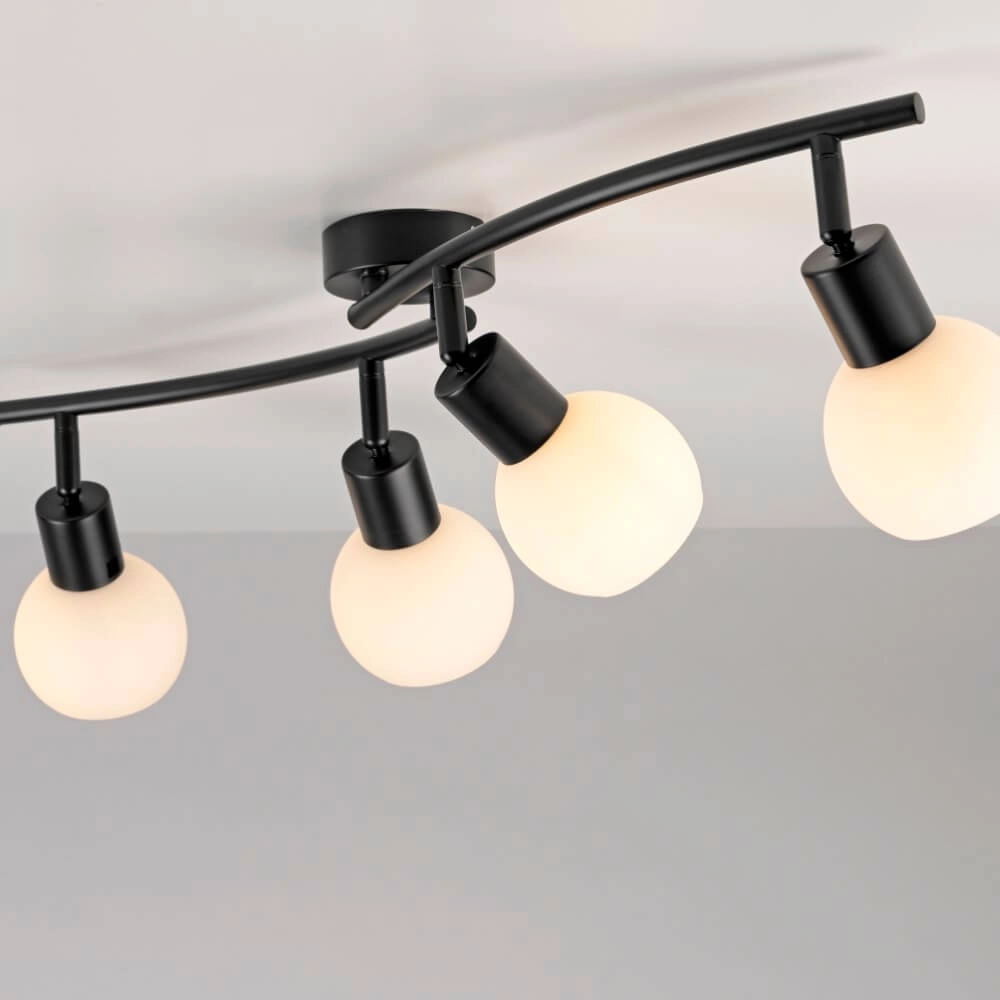 Schwarze Deckenleuchte Loki 4-Licht Just Light 4043689000790
