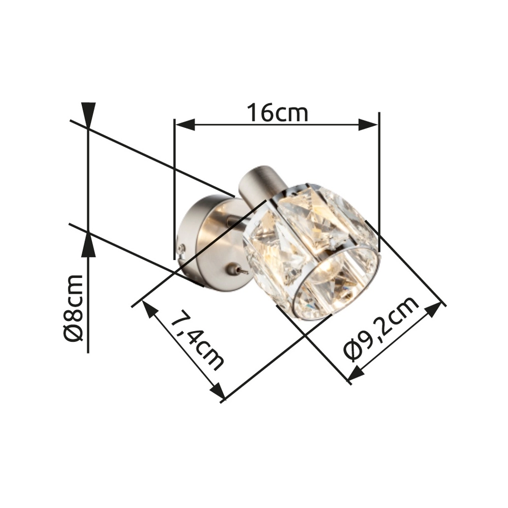 Wandlampe Kris Nickel Globo 9007371357253