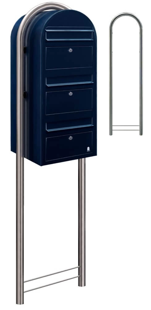 Briefkasten Trio 5004 Schwarz Blau Bobi 6417237015297