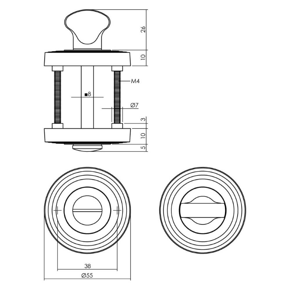 Verschluss der Toilette Tira rund verdeckt schwarz Intersteel 8714186568286