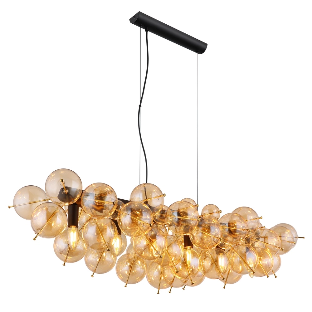 Einzigartige Pendellampe Udo Bernsteinglas 100 cm