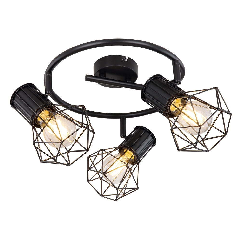 Runde Deckenlampe Priska 3-Licht Schwarz