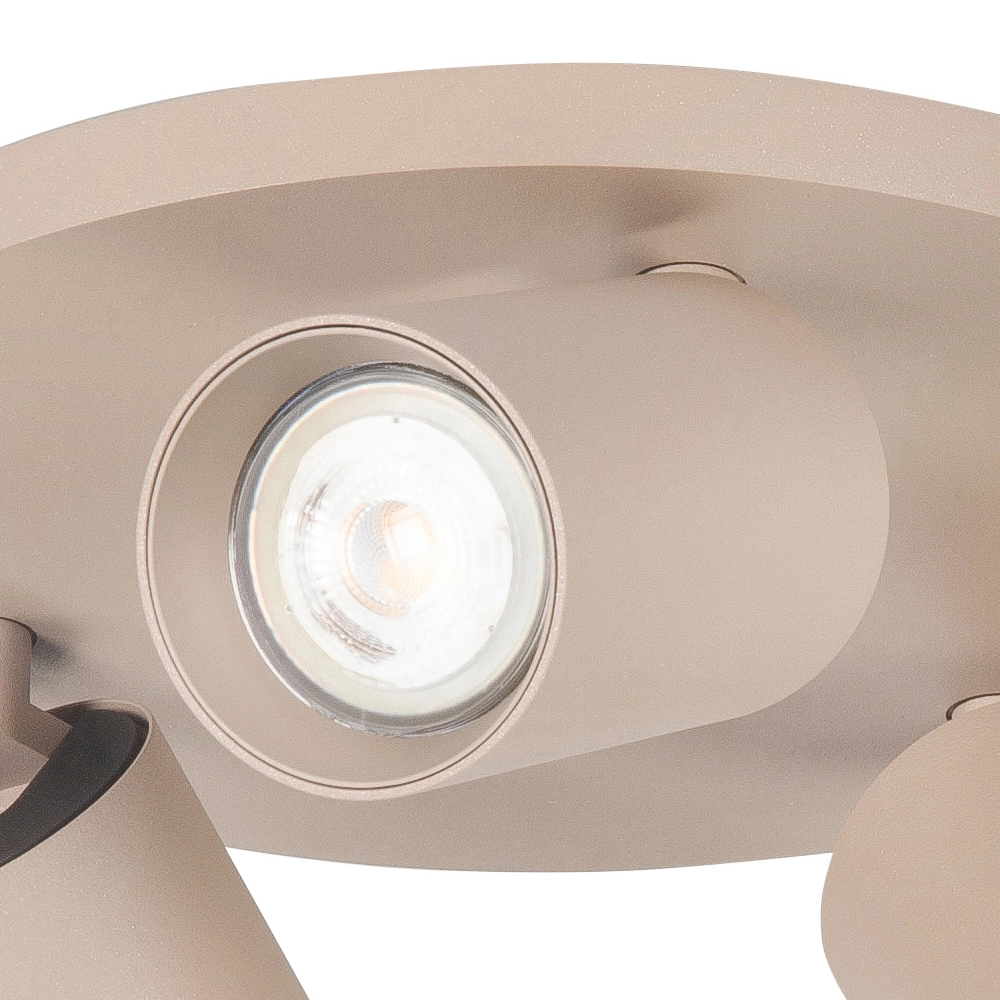 Aufputz-Spot Mila 3-flammig rund sandbraun Highlight 8718379050411