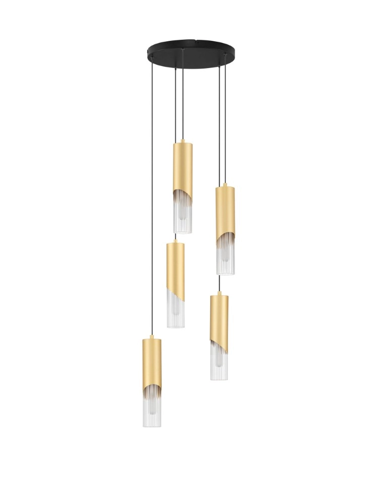 Design-Pendellampe Modesto Ø 33cm goldene 5-Licht
