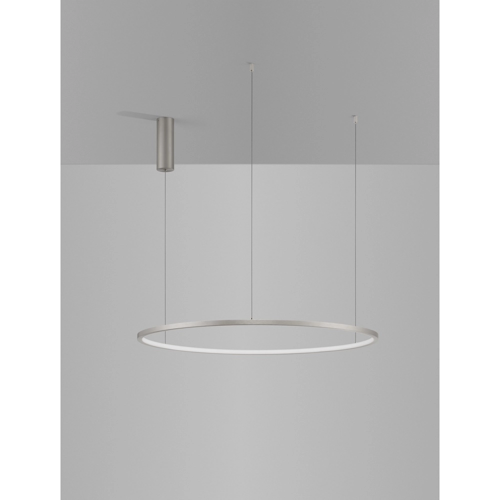 Runde Pendelleuchte Tarquin silbergrau Ø 80cm Lyora 5212017438324