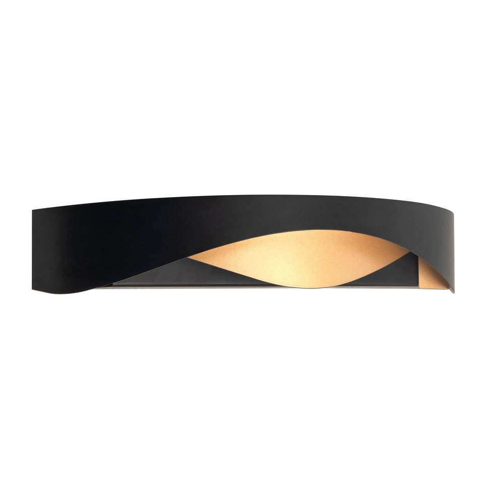 Design Wandleuchte Ascoli schwarz mit gold Highlight 8718379048197