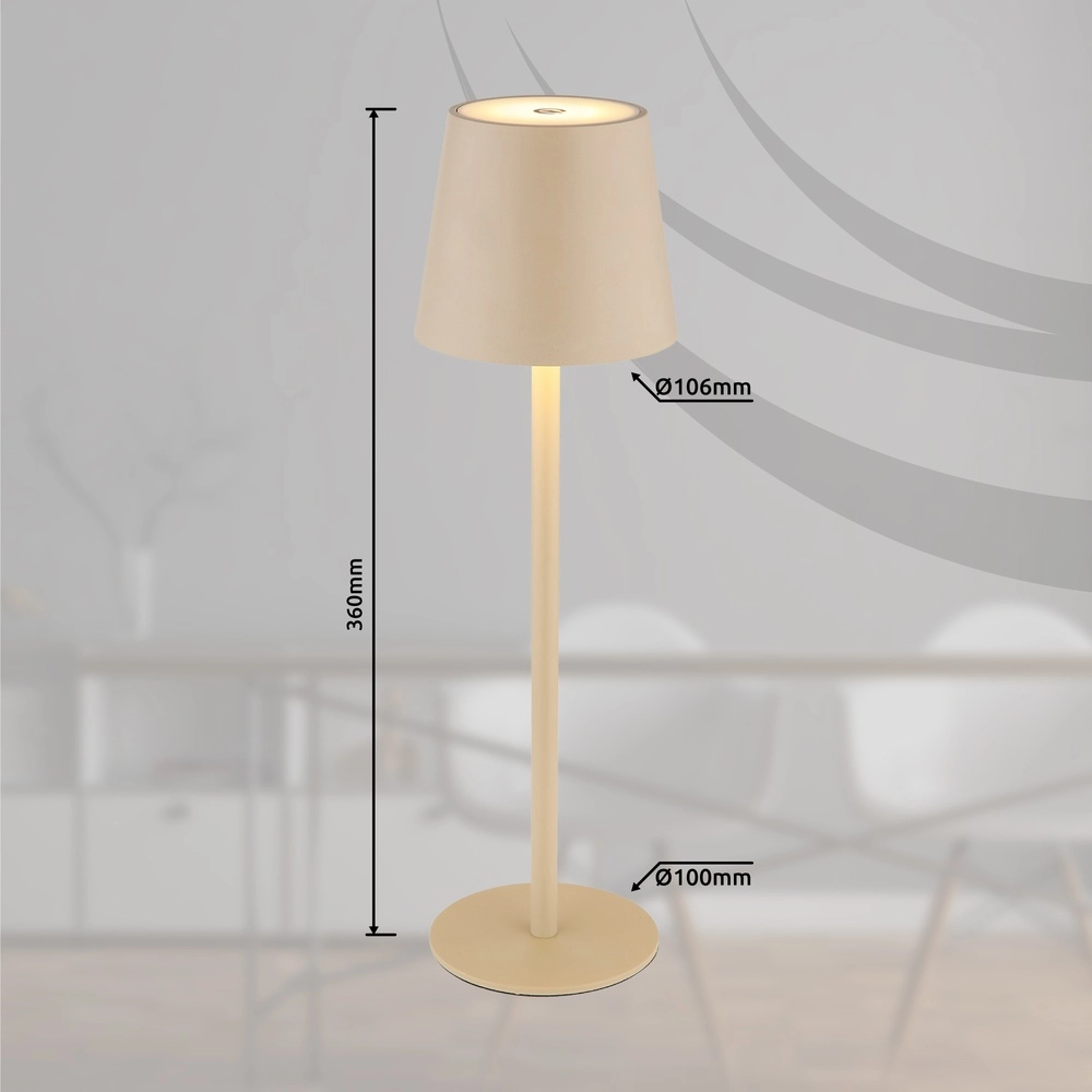 Design-Tischleuchte Vannie Sand Braun Wiederaufladbar Globo 9007371452729