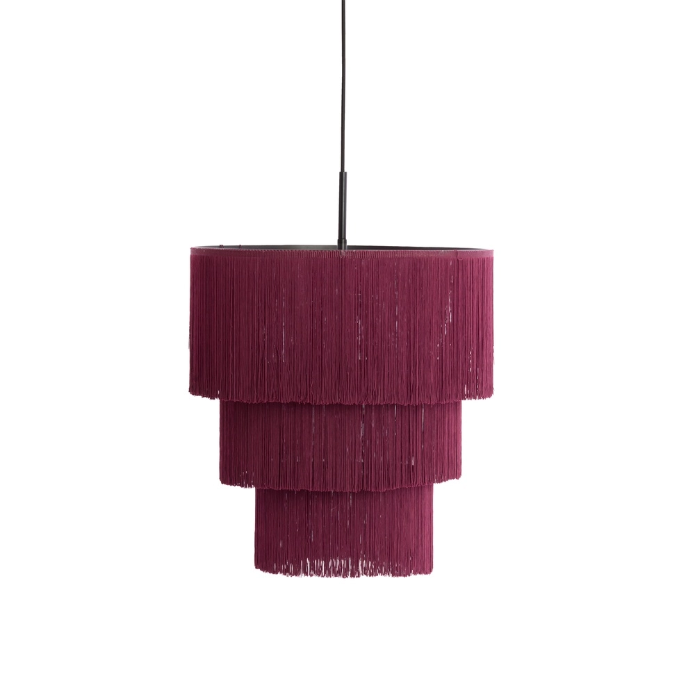 Schnur-Pendellampe Malaika Ø 45cm – dunkelviolett