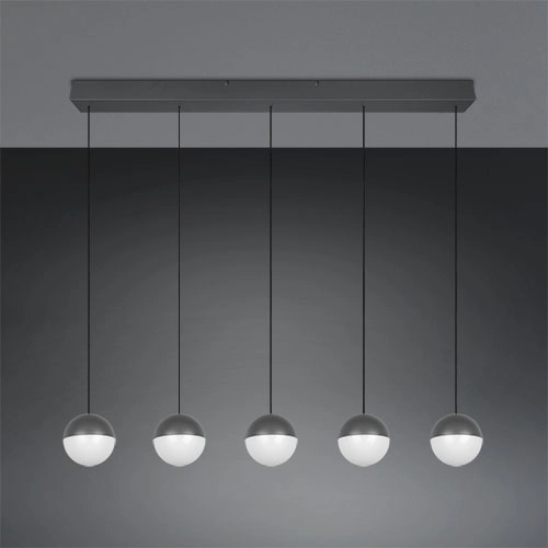 5-Licht Pendellampe Senta Anthrazit Trio 4017807697872