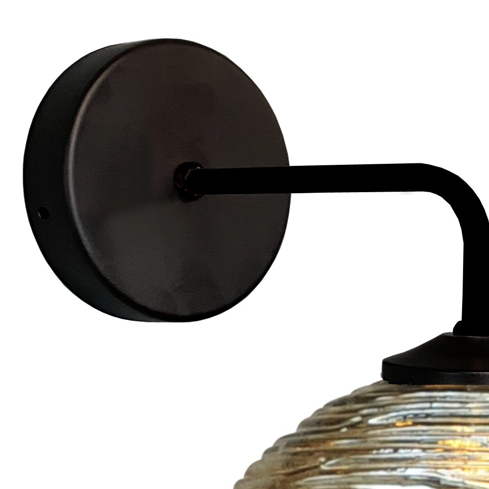 Schwarze Wandlampe Quinto mit gestreiftem Glas Masterlight 8718121247687