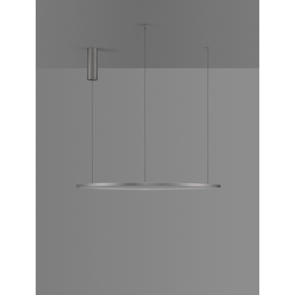 Runde Pendelleuchte Tarquin silbergrau Ø 80cm Lyora 5212017438324