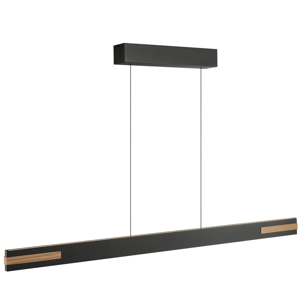 Elegante Pendellampe Streamline Schwarz mit Holz Brilliant 4004353463631