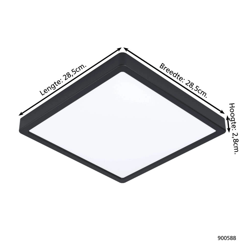 Schwarze Deckenlampe Fueva 5 28,5 x 28,5 cm Eglo 9008606244881