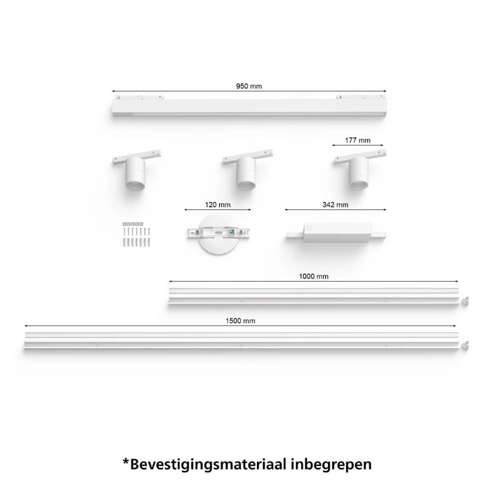 Hue Perifo - White and color Set mit 3 Strahlern und Leiste weiß Philips 8719514407824