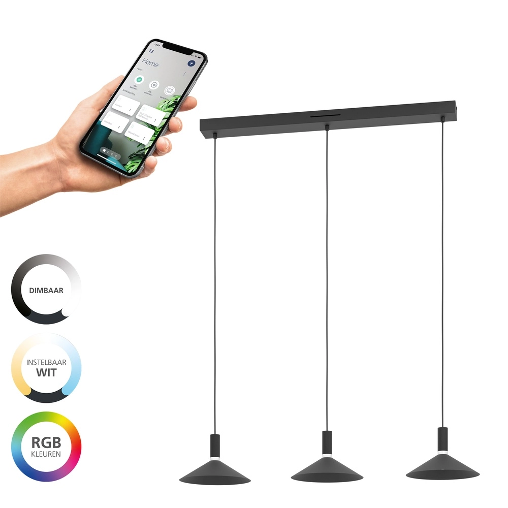 Pendelleuchte Conomavilla-Z Smart Black 3-flammig