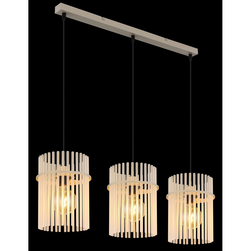 3-flammige Pendelleuchte Gorley sandbraun mit Glas Globo 9007371566716