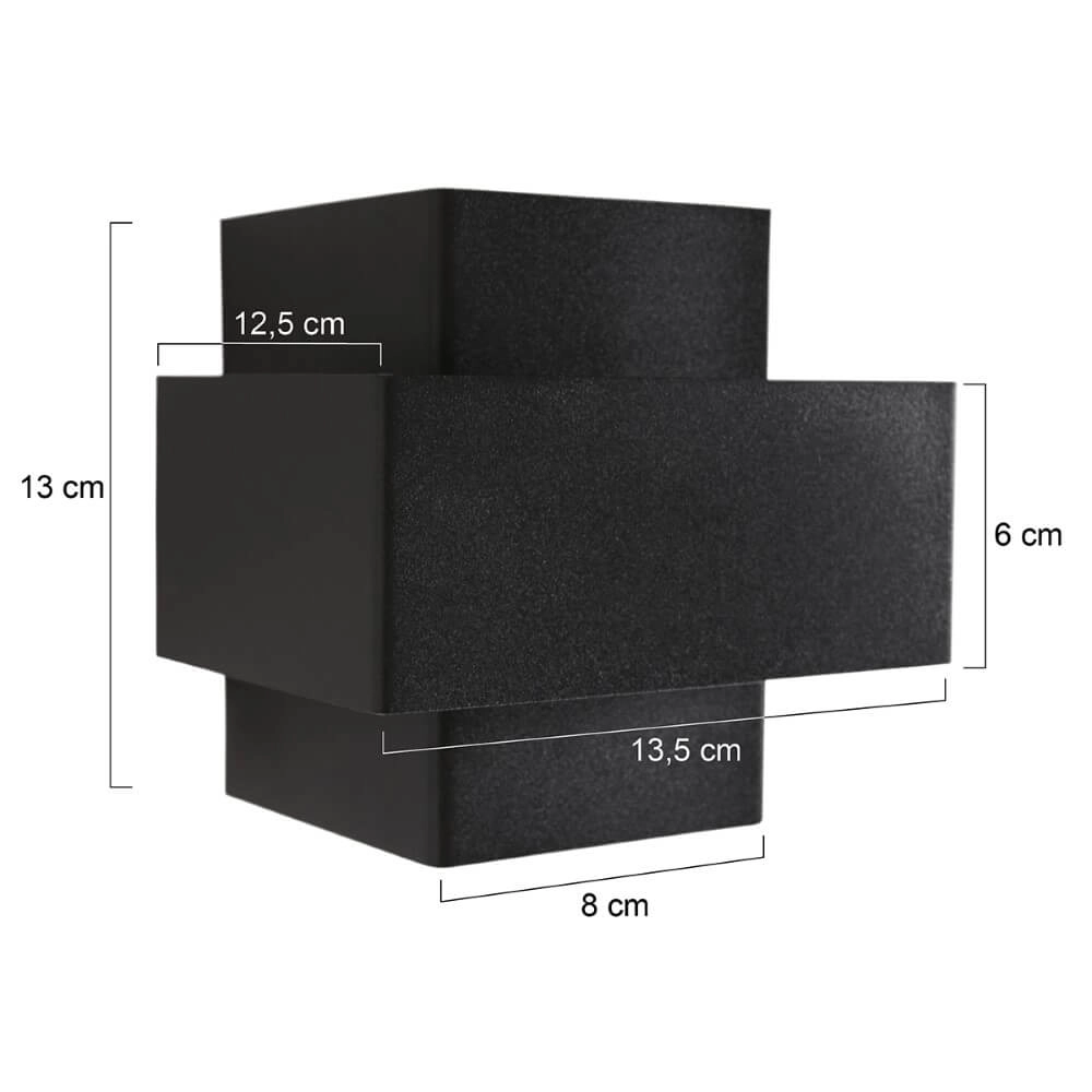 Schwarzer Wandstrahler Muro Quadrat Steinhauer 8712746152708
