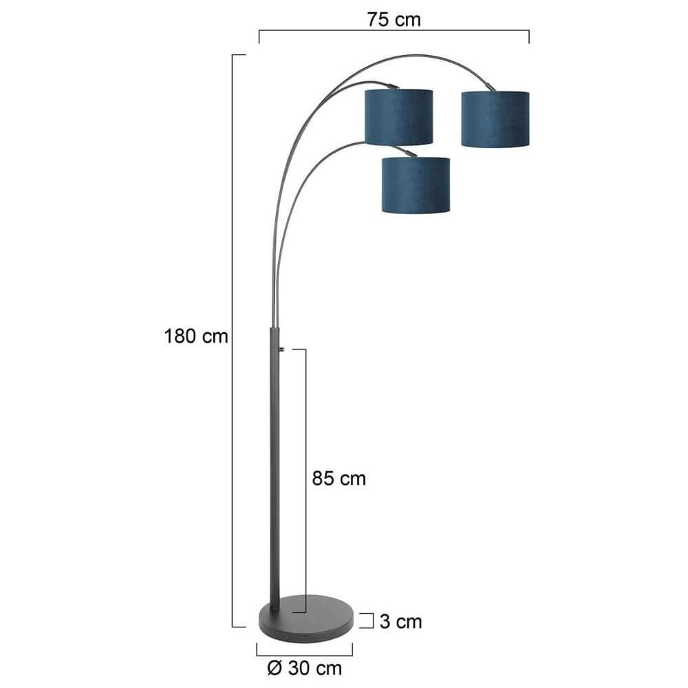 Stehlampe Sparkled Light schwarz mit blauen Kappen Steinhauer 8712746173628