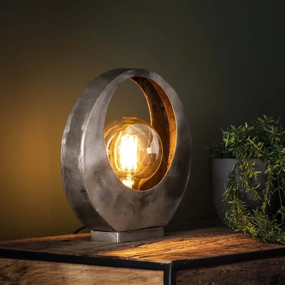 Industrietischlampe Full Ø 30cm – altes Silber