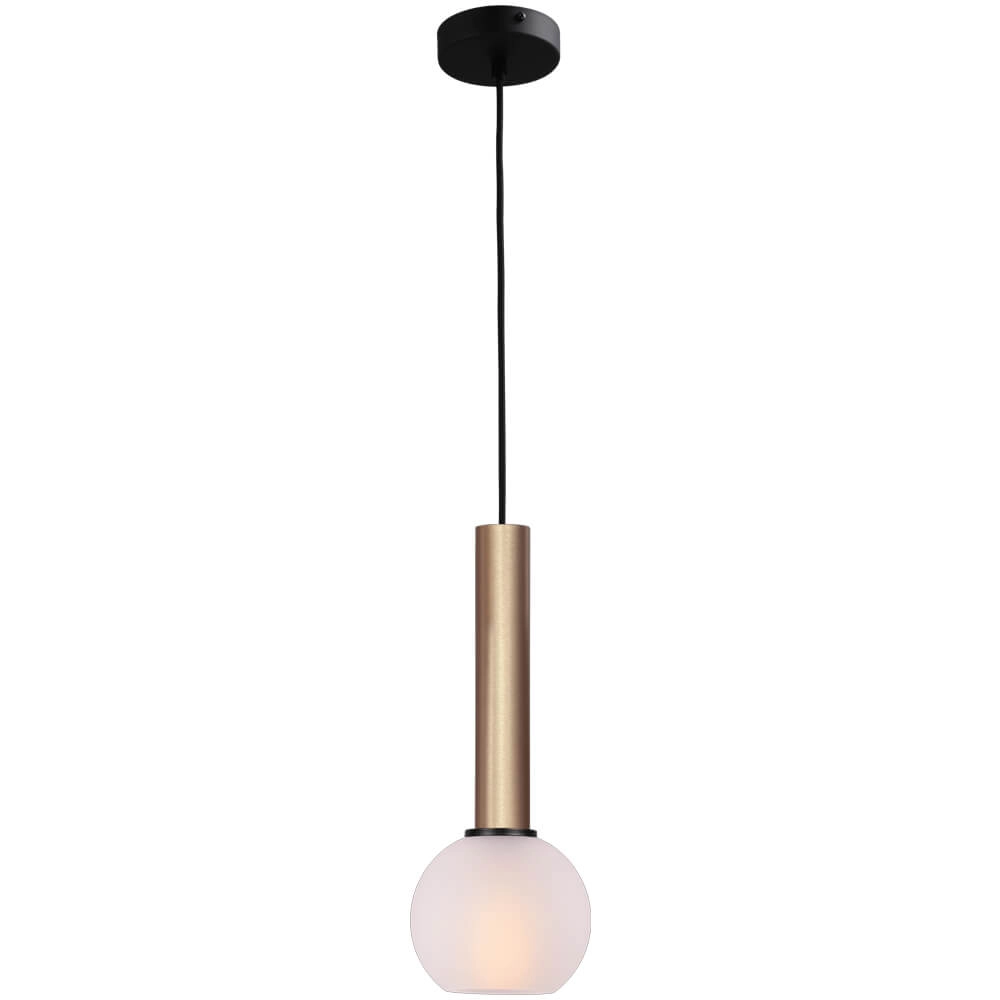 Hängelampe Ø 15cm Bella 2 Messinggold mit mattweißem Glas