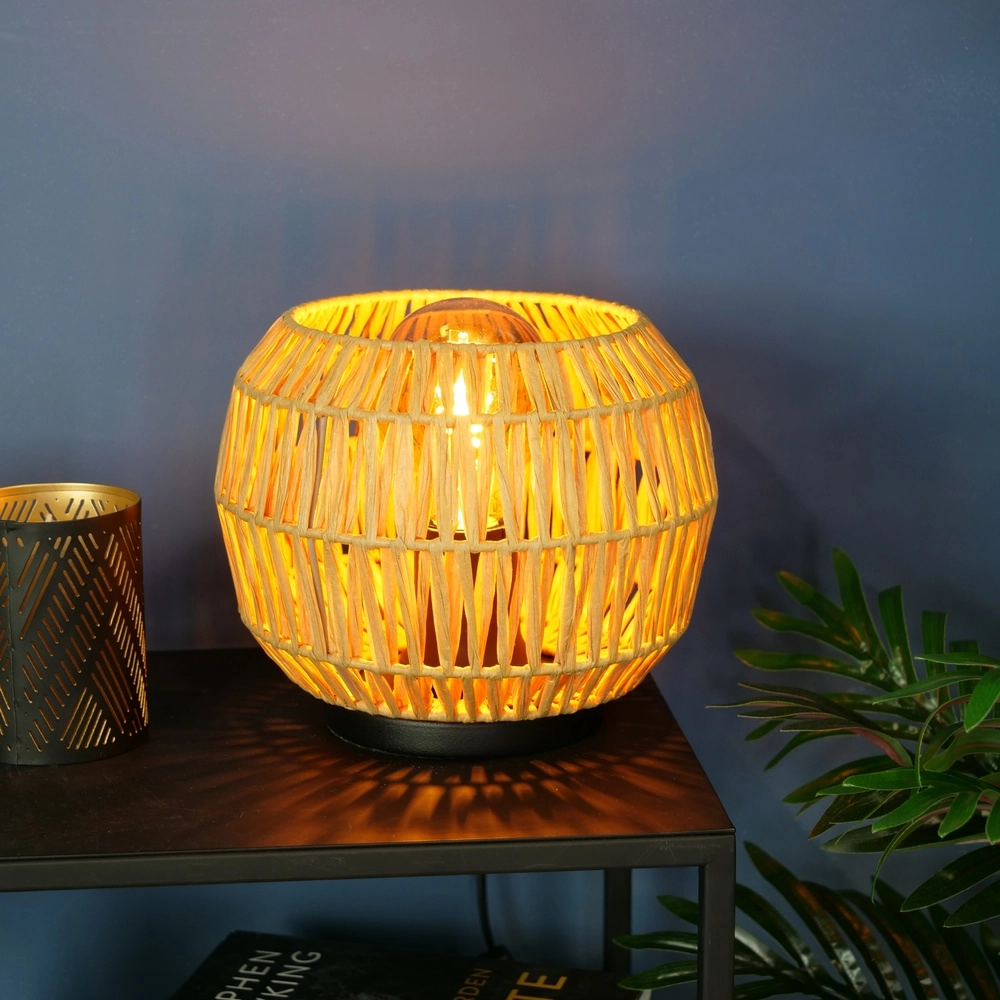 Tischleuchte aus Rattan Sheldon Ø 21cm Eglo 9008606359806