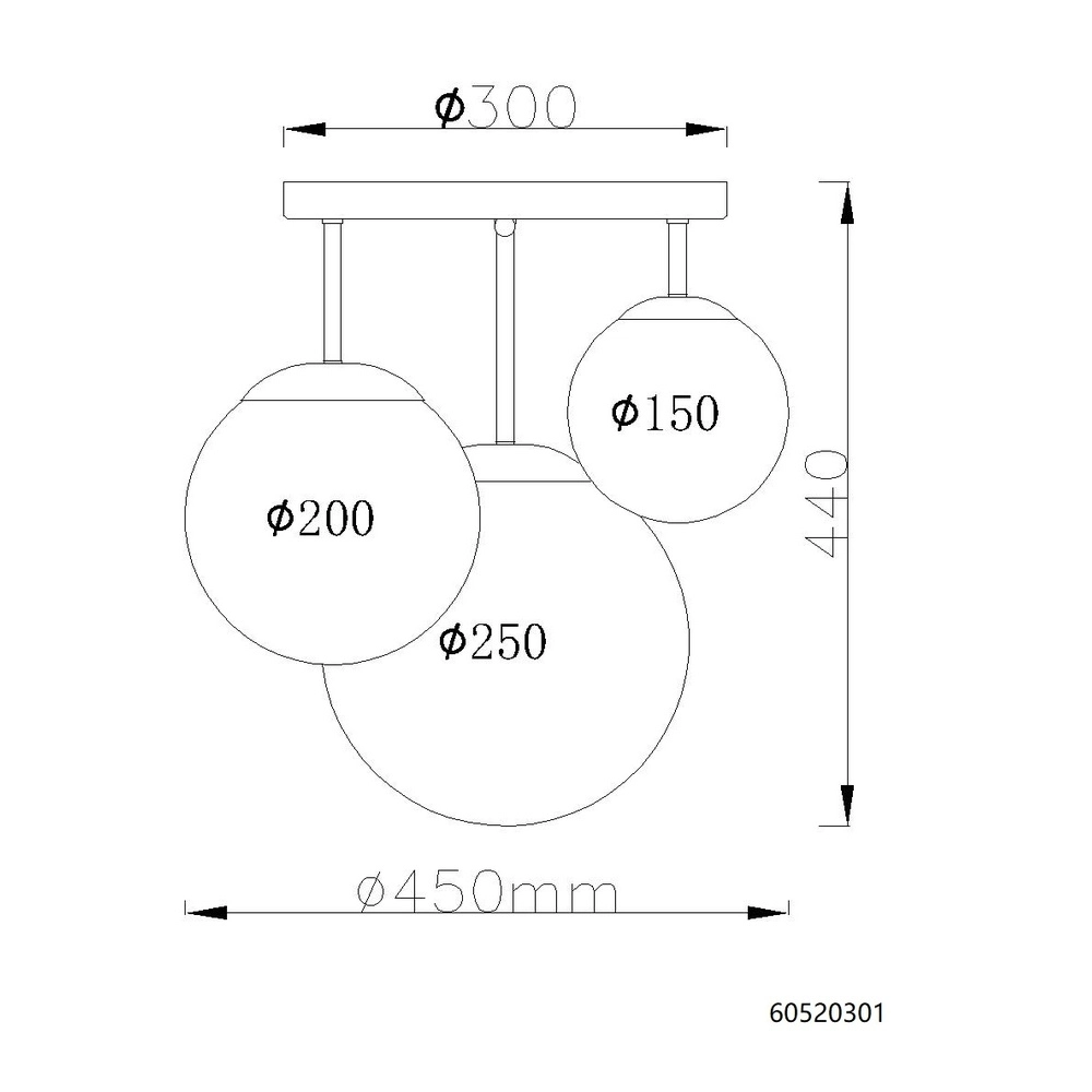 Deckenlampe Kop Nickel Globo 9007371519996