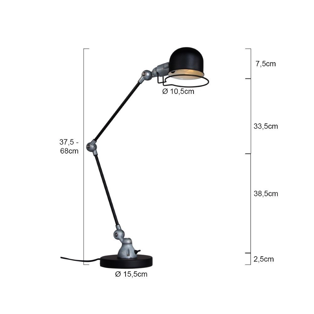 Schreibtischlampe Davin schwarz mit Vintage grau Steinhauer 8712746102017