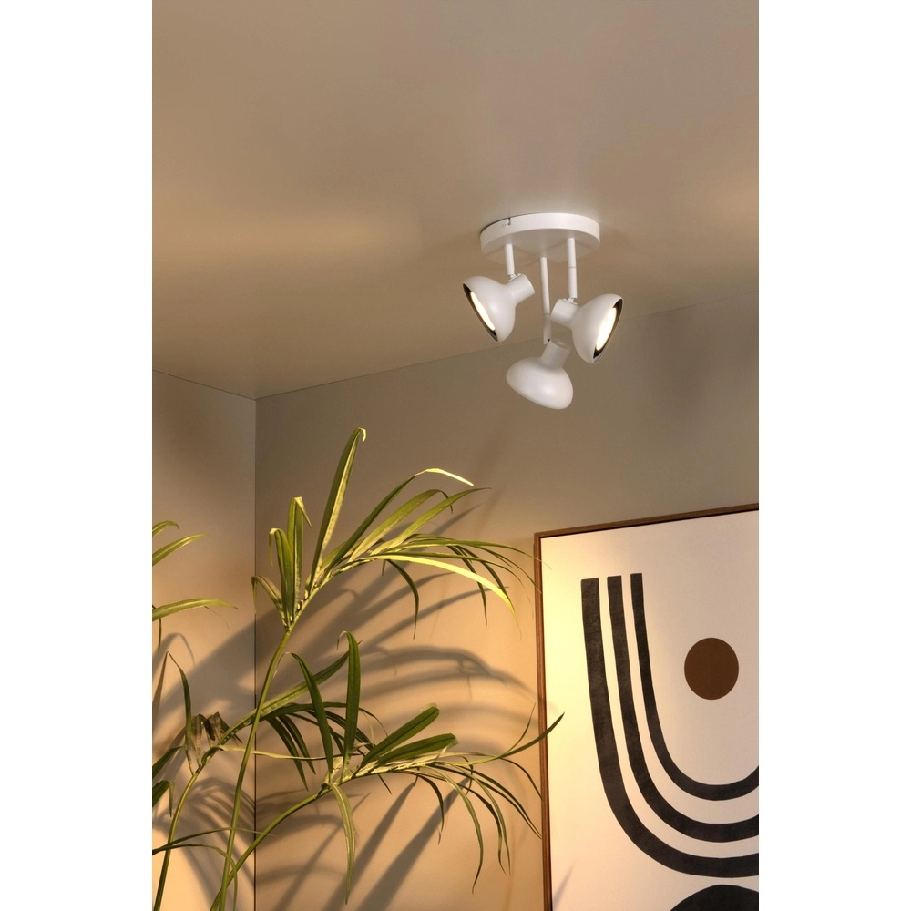 Deckenlampe 3-Leuchten Sensas weißes Design GU10 ES111 Lucide 5411212303264