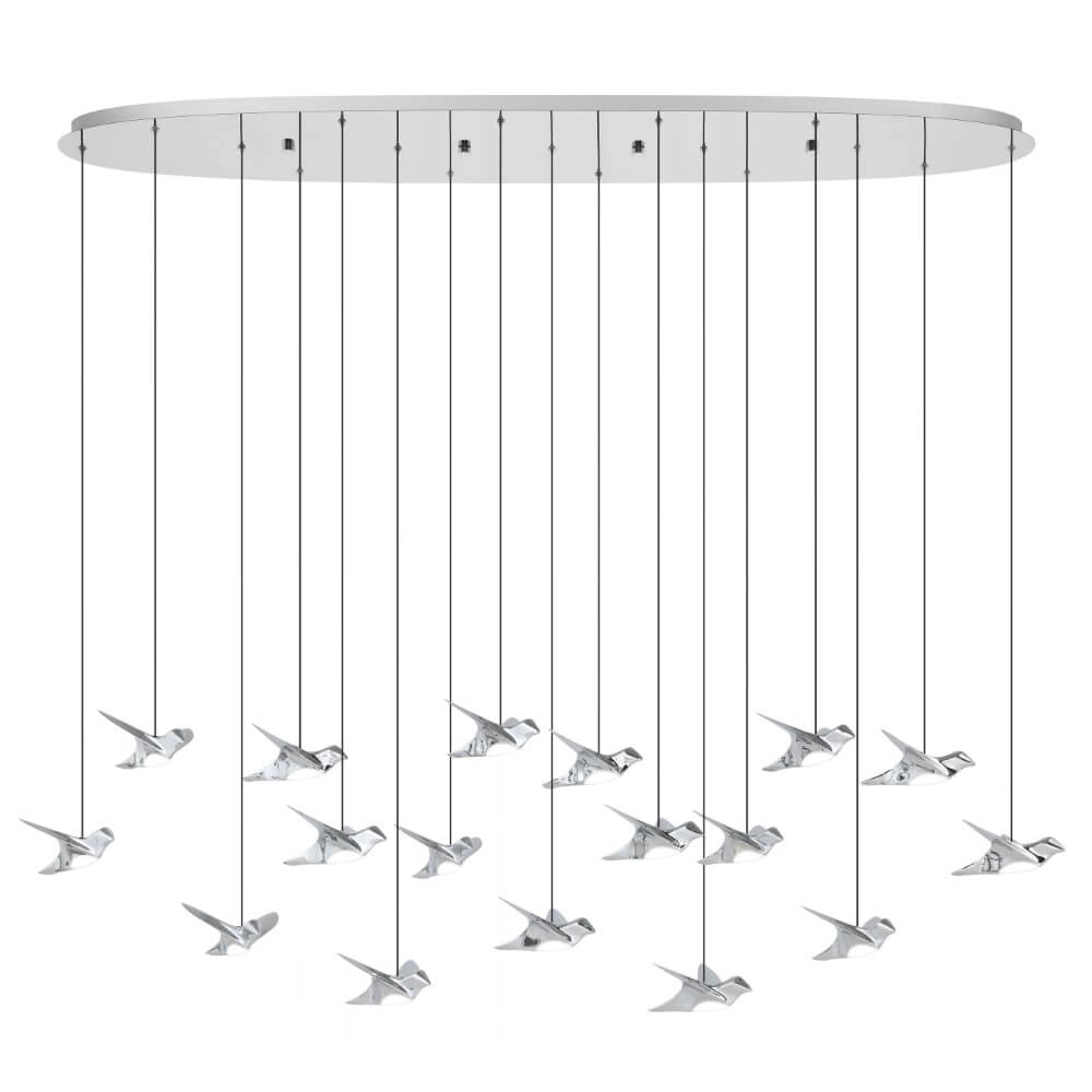 Hängelampe mit 17 Leuchten Paratebueno 1 Chrom