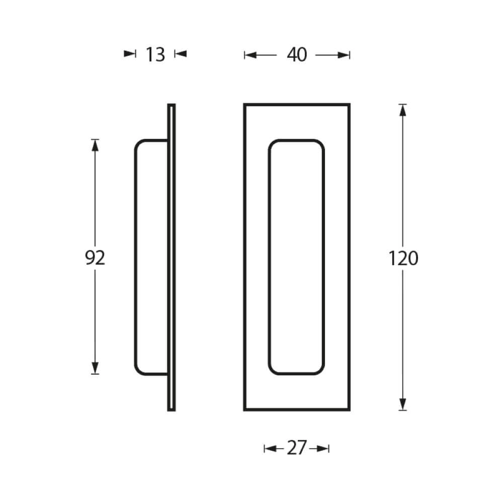 Schiebetürgriff gerade Alvro 12x4cm Edelstahl Intersteel 8714186104651