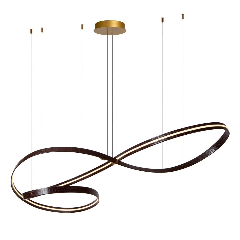 Moderne LED-Pendellampe Slalom Kaffeebraun mit Wirkung Premium by Lucide 5411212135148
