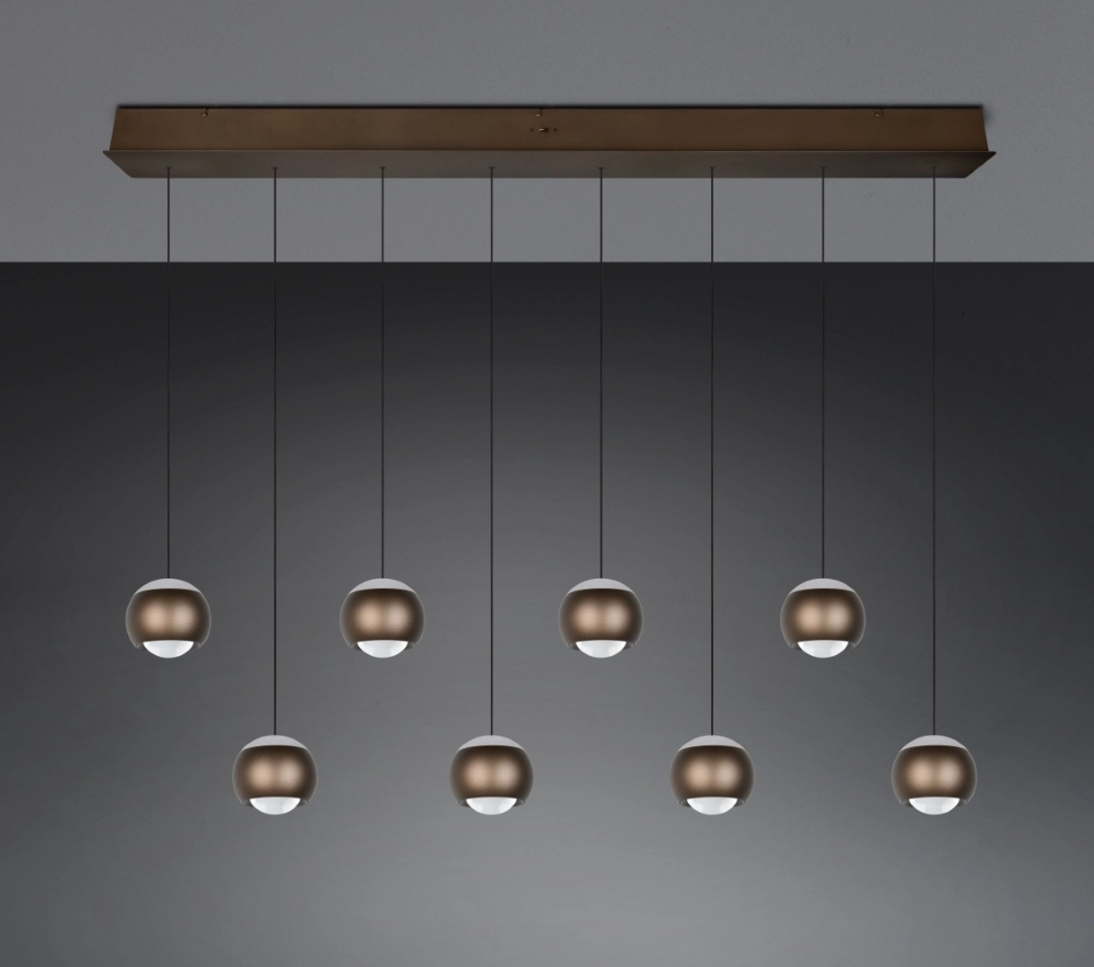 8-Licht LED-Pendellicht Orbit Esstisch – Platinbraun Trio 4017807686616