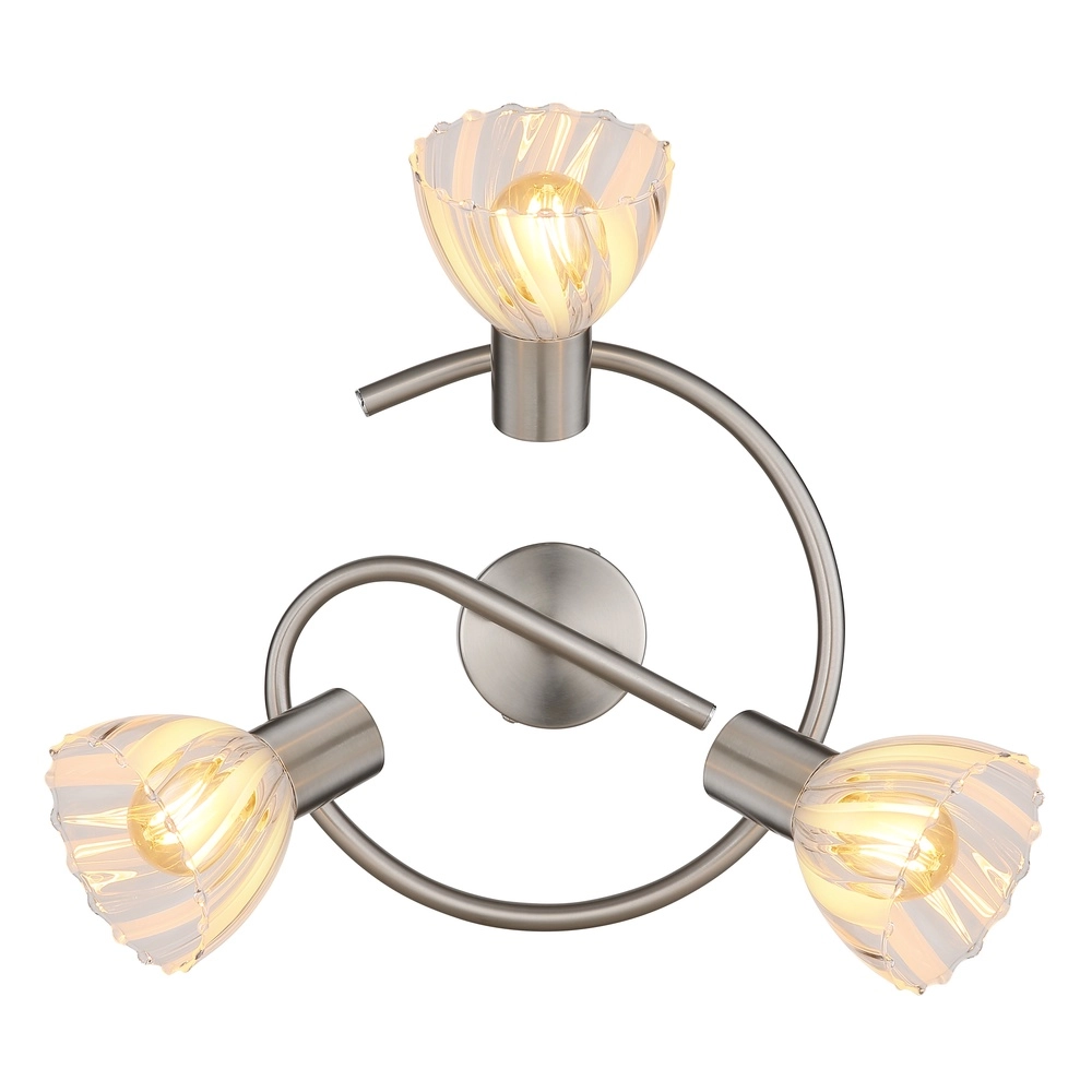 Deckenlampe 3-Leuchten Zachery Nickel Globo 9007371533480