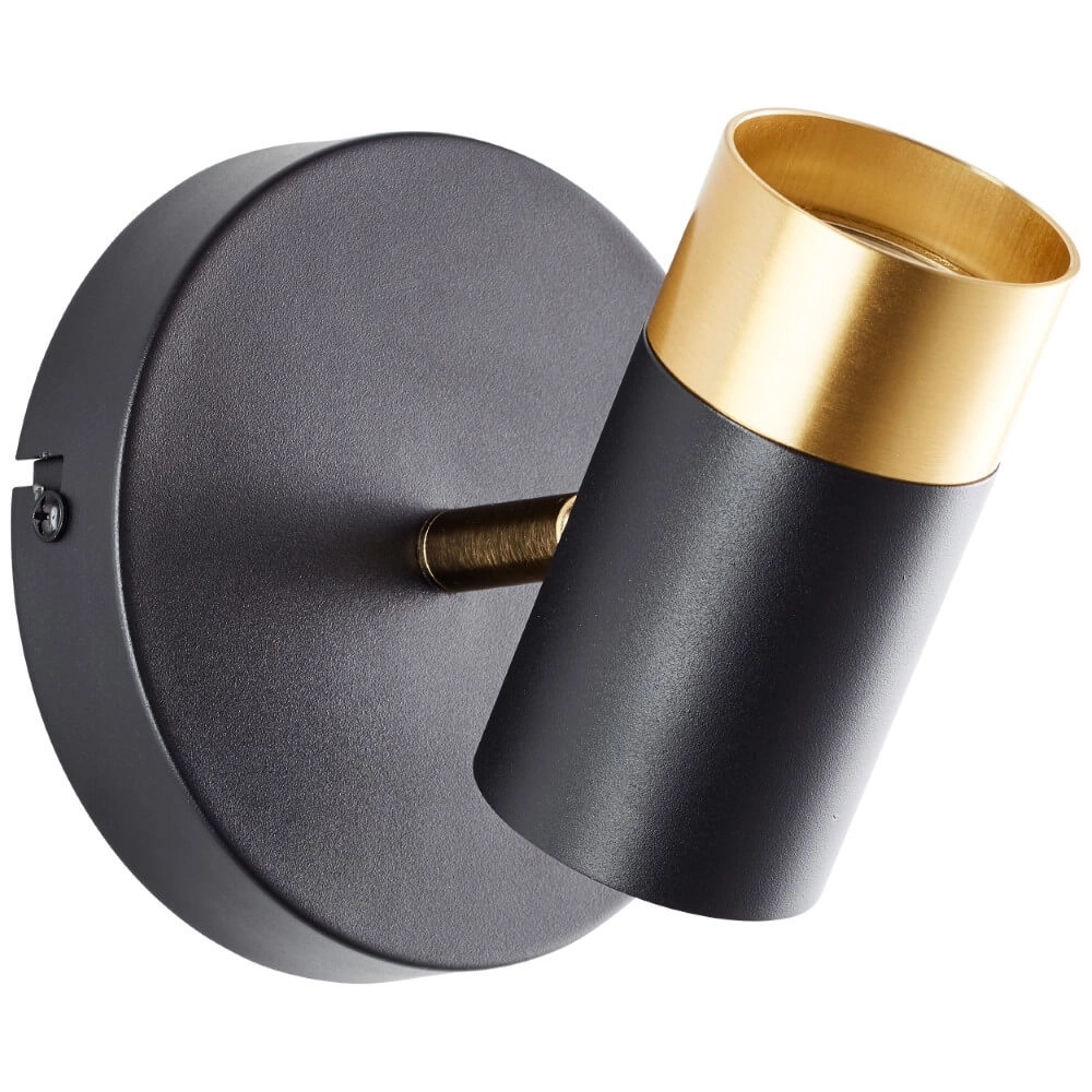 Aufbaustrahler Vigolo schwarz mit gold Brilliant 4004353441318