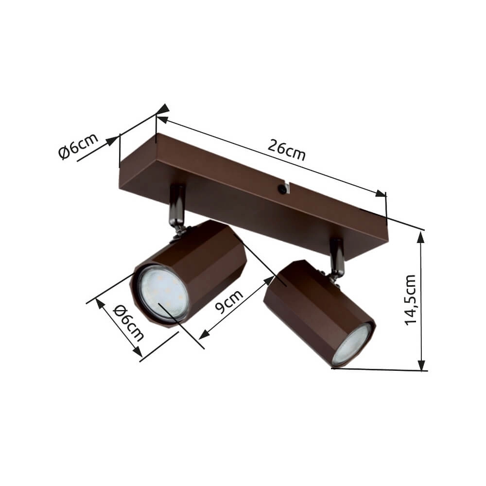 Deckenleuchte aus Bronze James doppelt Globo 9007371447886