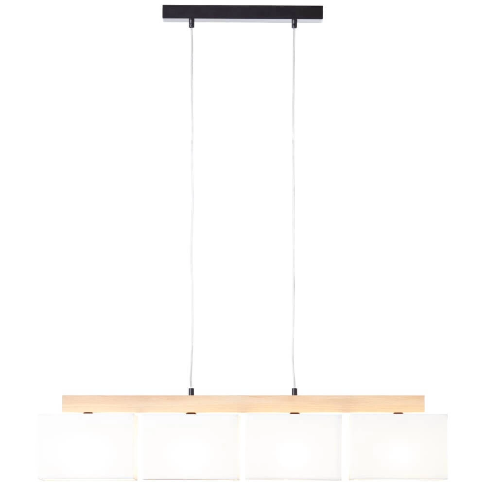 Hängelampe Rayan weiß mit Holz Brilliant 4004353393662