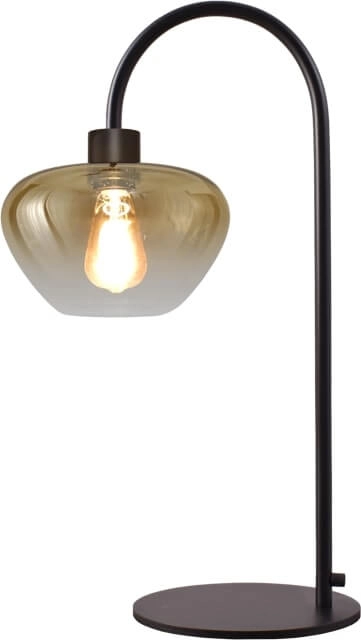 Tischlampe Genua schwarz mit Goldglas 61cm