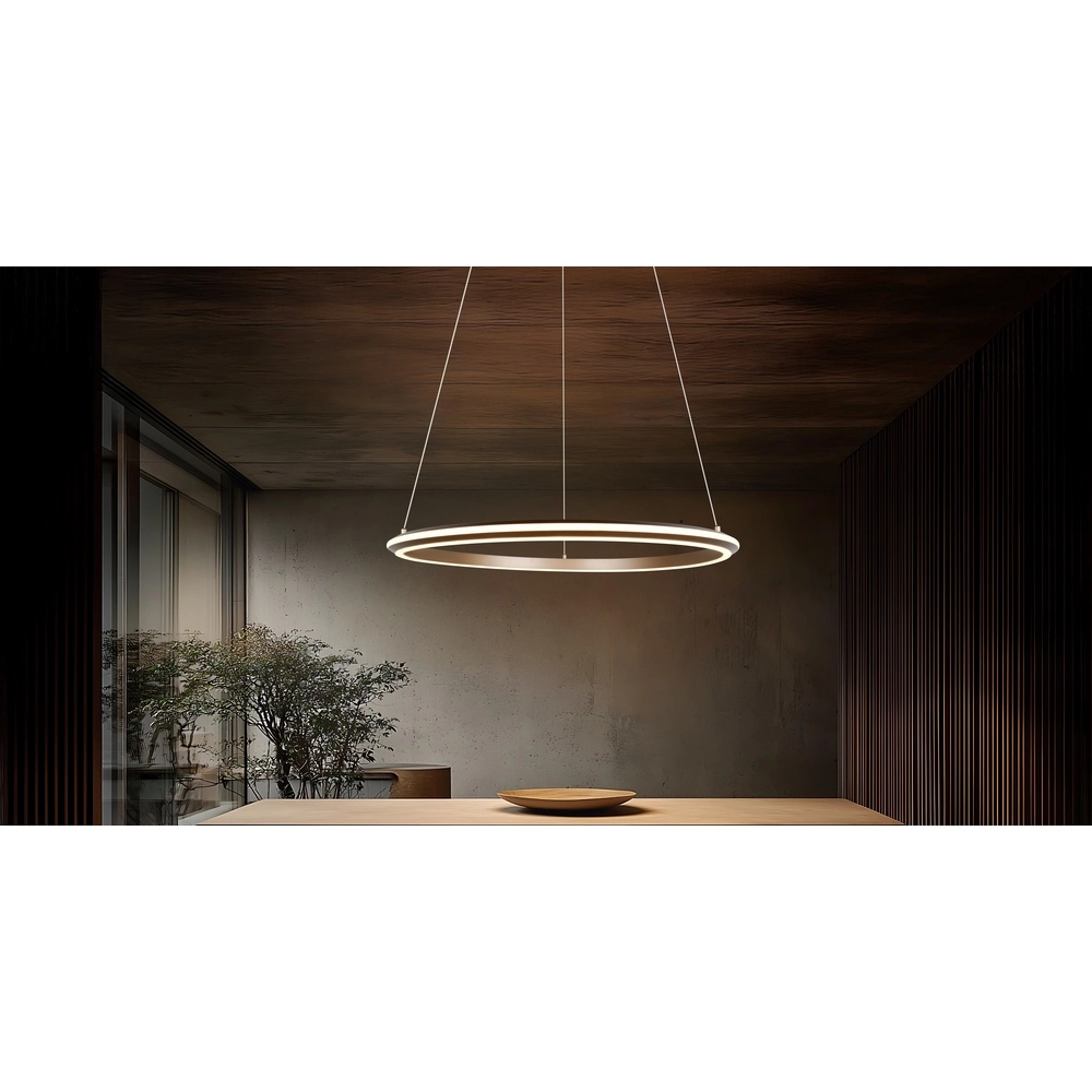 Pendelleuchte Amador mokkabraun Ø 75cm Trio 4017807664188