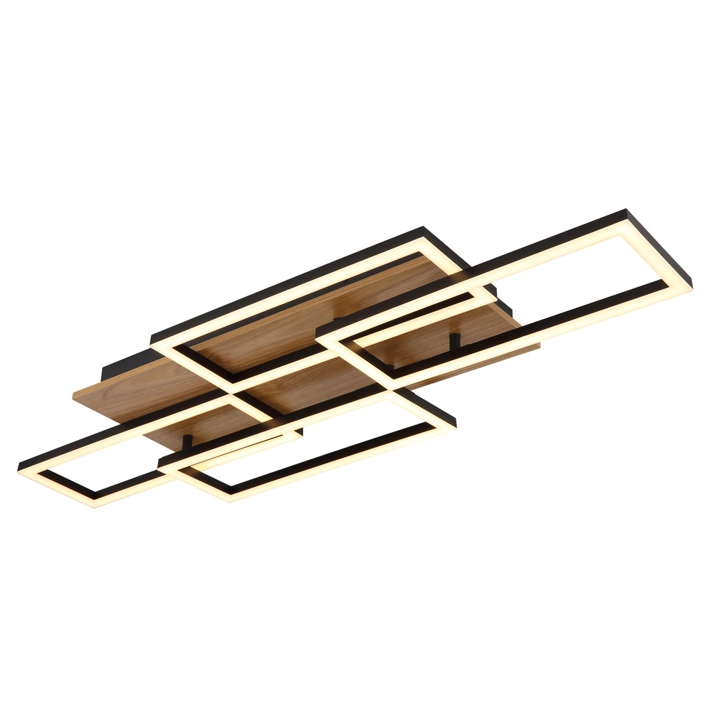 Design-Deckenlampe Jeffry Schwarz mit Holz Globo 9007371533824
