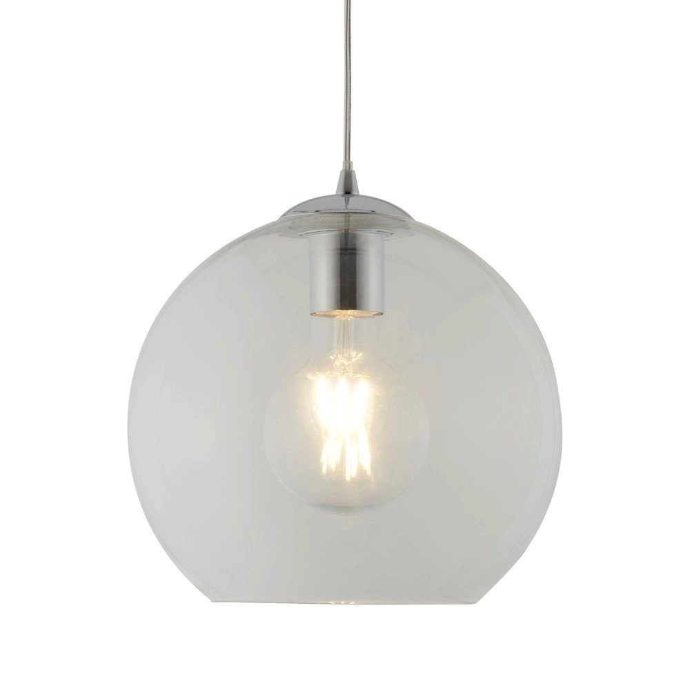 Glaspendelleuchte Balls Ø 25 cm grau mit klarem glas